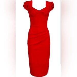 Women's 50s 60s Vintage Casual Cap Sleeve Office Pencil Dress